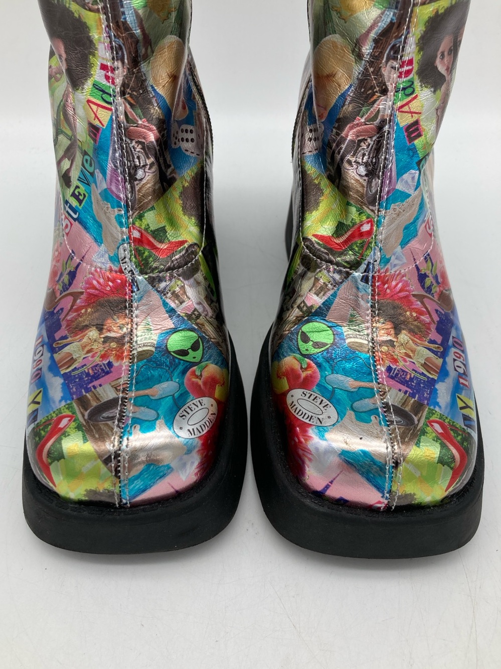 Steve Madden Klayton Y2K Print Platform Ankle Boots - Picture 3 of 10